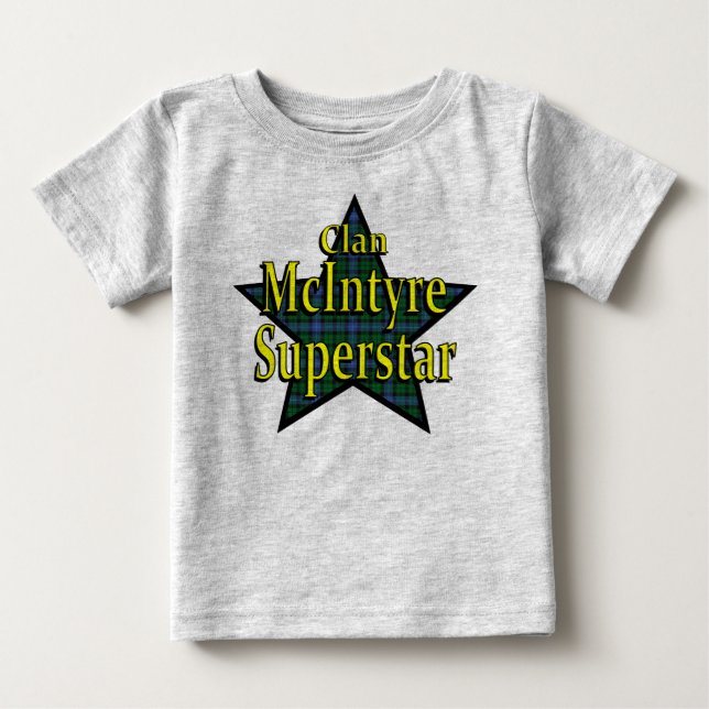 Klan McIntyre Superstar Infant Organic Creeper Tee Shirt (Framsida)