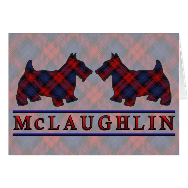 Klan McLaughlin MacLachlan Tartan Scottie Hundar Hälsningskort (Framsidan Horizontal)