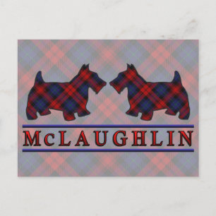 Klan McLaughlin MacLachlan Tartan Scottie Hundar Vykort