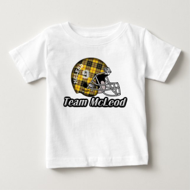Klan McLeod MacLeod Tartan Team Football Helmet T-shirt (Framsida)