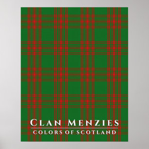 Klan Menzies Färg of Scotland 2 Hunting Tartan Poster