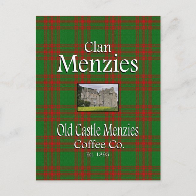 Klan Menzies Old Castle Menzies Coffee Co. Vykort (Framsida)