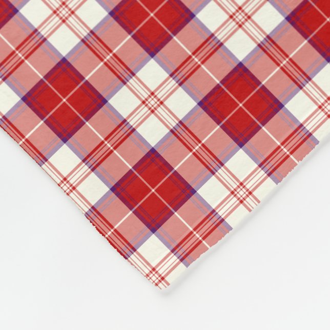 Klan Menzies Tartan Red and White Plaid Fleecefilt (Hörn)