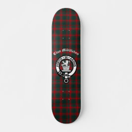 Klan Middleton Vapensköld Badge och Tartan Mini Skateboard Bräda 18,5 Cm