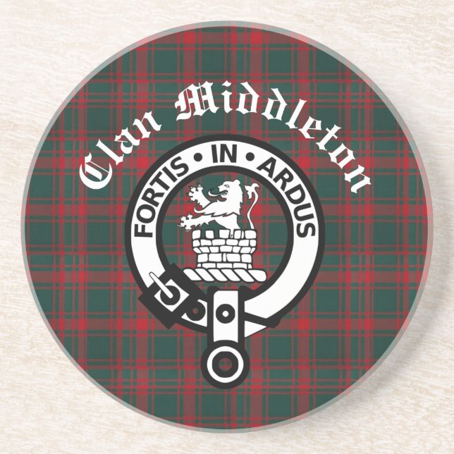 Klan Middleton Vapensköld Badge och Tartan Underlägg (Framsidan)
