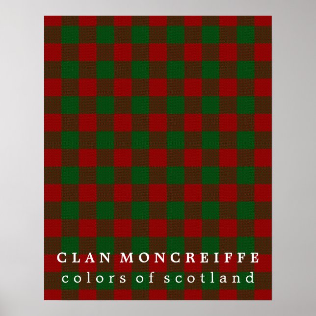 Klan Moncreiffe Färg i Skottland Tartan Poster (Framsidan)