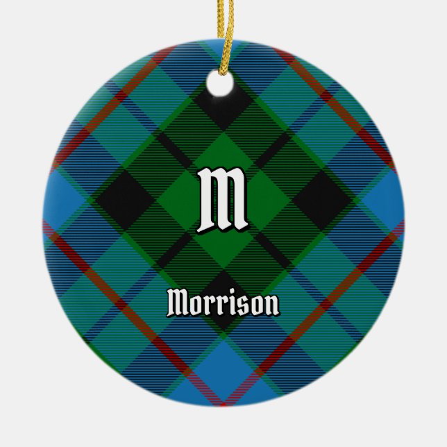 Klan Morrison Hunting Tartan Ceramic Ornament (Framsidan)