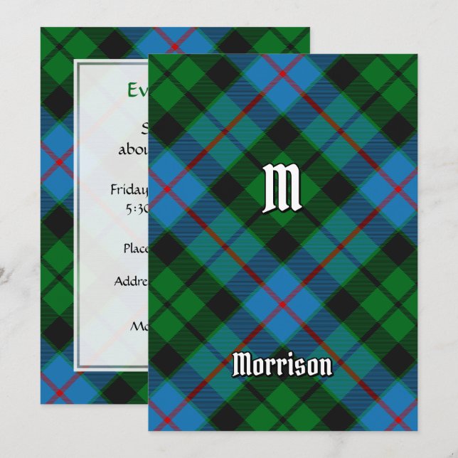 Klan Morrison Hunting Tartan-inbjudan Inbjudningar (Fram/baksida)