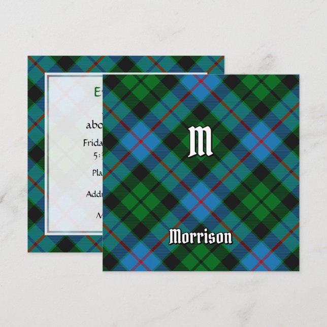 Klan Morrison Hunting Tartan Inbjudningar (Fram/baksida)