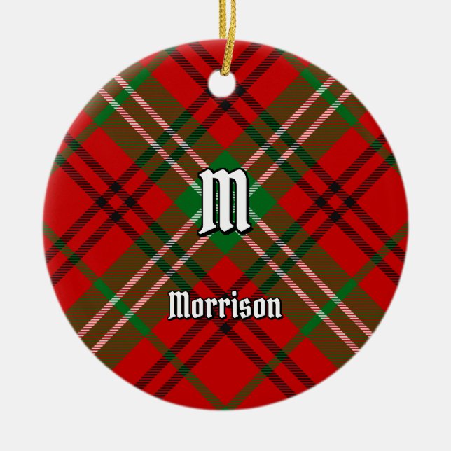 Klan Morrison Red Tartan Ceramic Ornament (Framsidan)