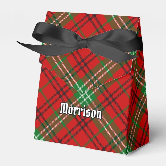 Klan Morrison Red Tartan Favor Box Presentaskar (Framsidan Sidan)