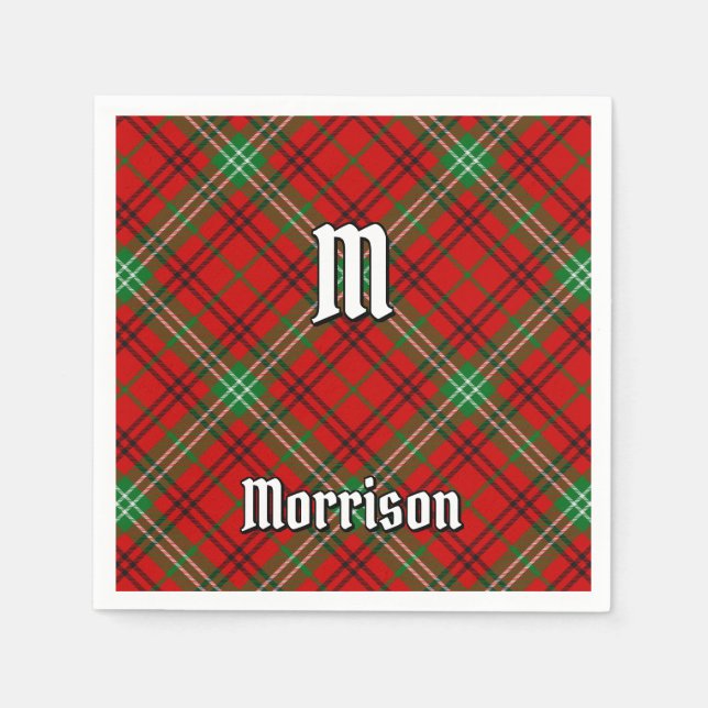 Klan Morrison Red Tartan Napkins Pappersservett (Framsidan)