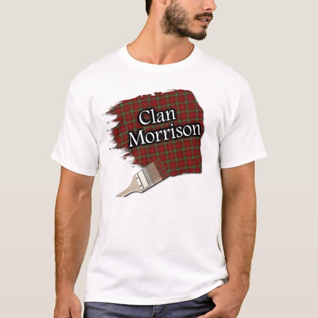 Klan Morrison Scottish Tartan Paint Shirt T-shirt (Framsida)