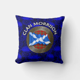 Klan Morrison Tartan Knot & Flagga Kudde