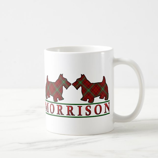 Klan Morrison Tartan Scottish Scottie Hundar Kaffemugg (Höger)