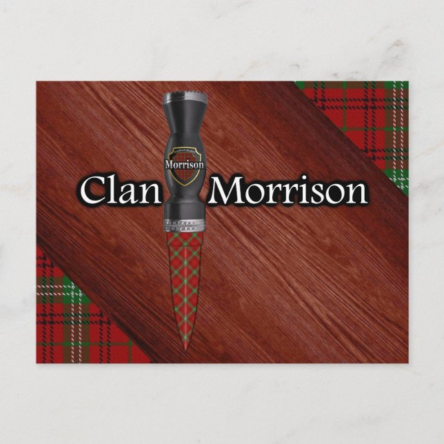 Klan Morrison Tartan Sgian Dubh Blade Vykort (Framsida)