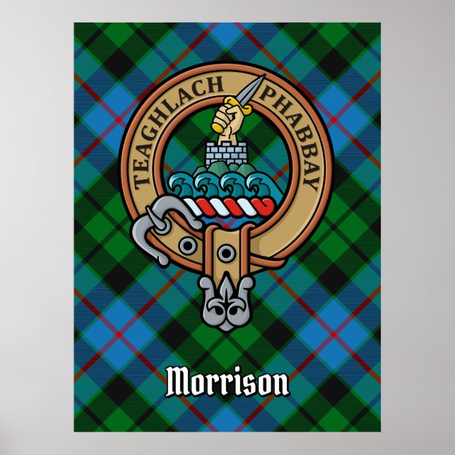 Klan Morrison Vapensköld om jakt på Tartan Poster (Framsidan)