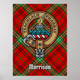 Klan Morrison Vapensköld över Red Tartan Poster