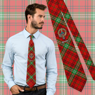 Klan Morrison Vapensköld över Red Tartan Slips