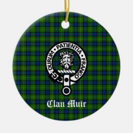 Klan Muir eller mer Vapensköld Badge & Tartan Julgransprydnad Keramik