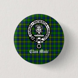 Klan Muir Vapensköld Badge och Tartan Knapp