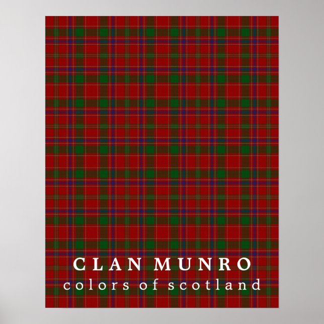 Klan Munro Färg i Skottland Tartan Poster (Framsidan)