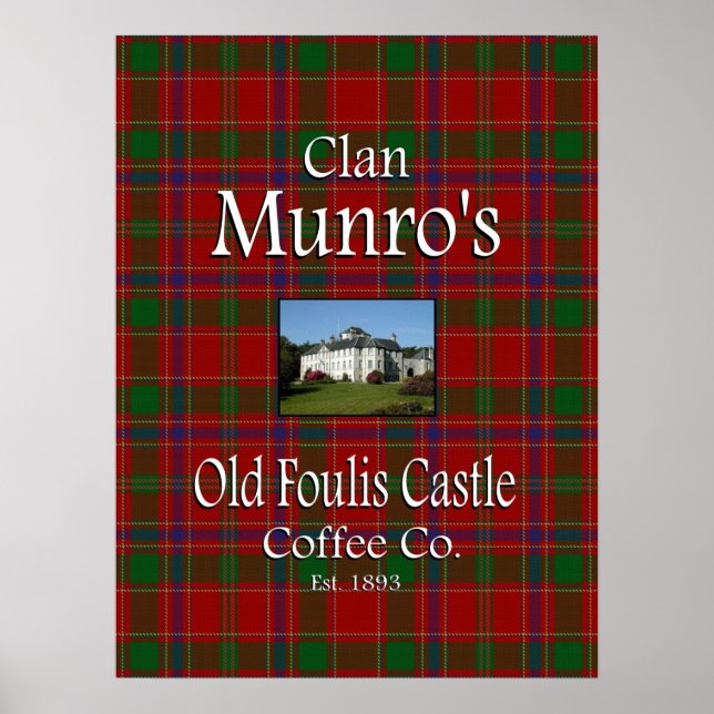 Klan Munros gamla Foulis Castle Coffee Co. Poster (Framsidan)
