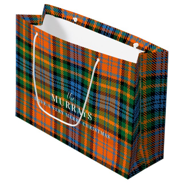 Klan Murray Blue Orange Grönt Tartan (Framsidan Vinklad)