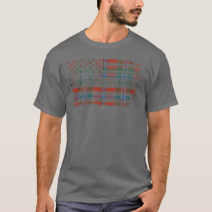 Klan Murray of Abercairney Scottish tartan US flag T Shirt