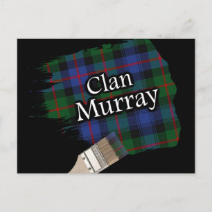 Klan Murray Scottish Tartan Paint Brush Vykort