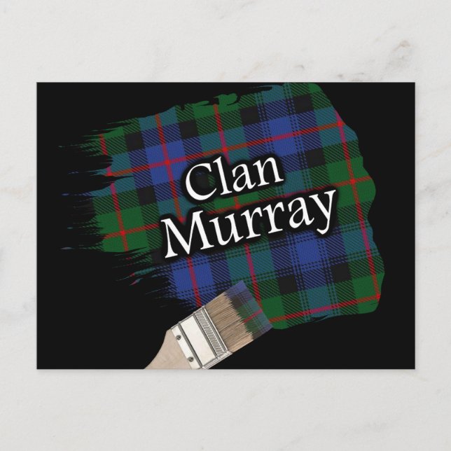 Klan Murray Scottish Tartan Paint Brush Vykort (Framsida)
