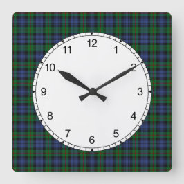 Klan Murray Tartan Wall Clock Fyrkantig Klocka