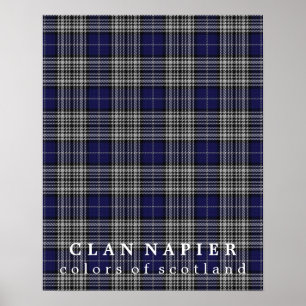 Klan Napier Färg of Scotland Tartan Poster