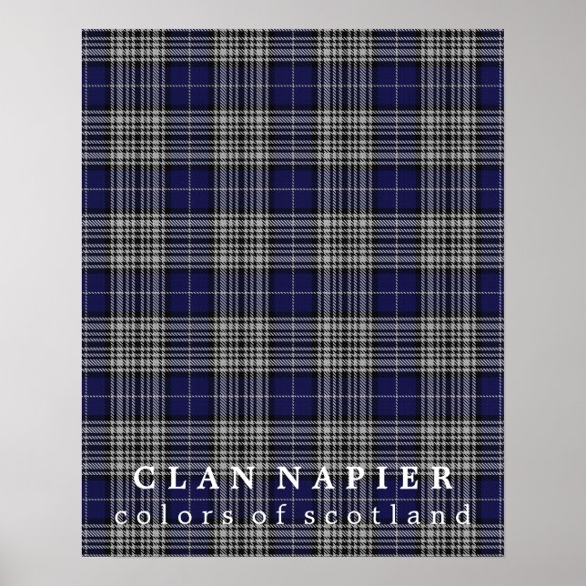 Klan Napier Färg of Scotland Tartan Poster (Framsidan)
