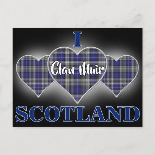 Klan Napier I Love Skottland Tartan Hjarta Vykort