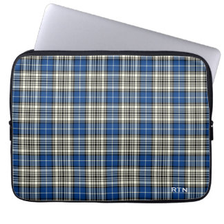 Klan Napier Tartan Royal Blue Play Monogram Laptop Sleeve