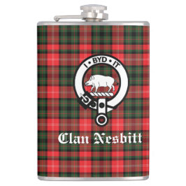 Klan Nesbitt Vapensköld Badge & Tartan Personlig Fickplunta