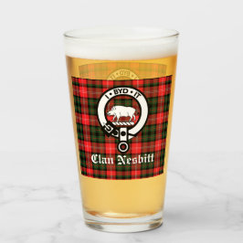 Klan Nesbitt Vapensköld Badge & Tartan Personlig Glaskopp