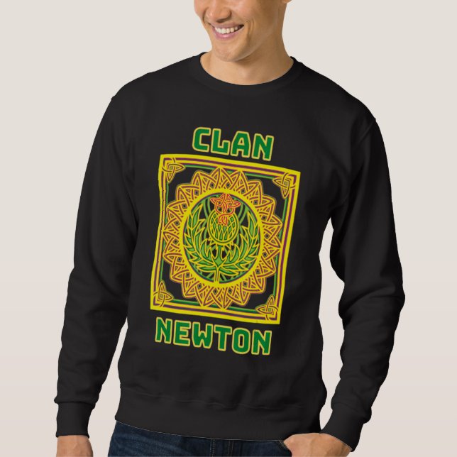 Klan Newton Scottish Celtic Thistle Lång Ärmad Tröja (Framsida)
