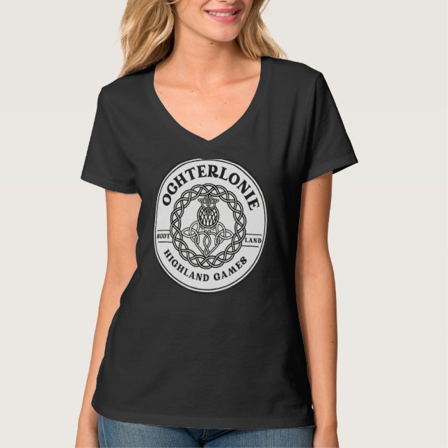 Klan Ochterlonie Scottish Thistle Highland Games T Shirt (Framsida)