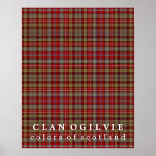 Klan Ogilvie Färg of Scotland Tartan Poster