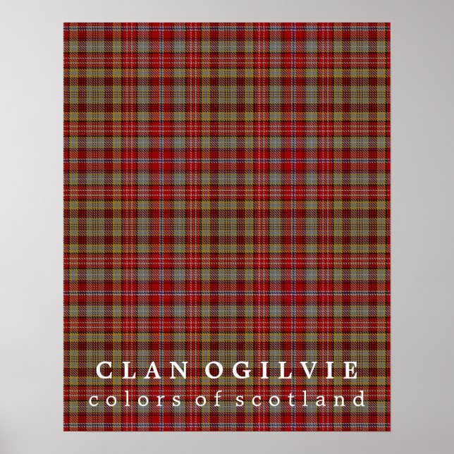 Klan Ogilvie Färg of Scotland Tartan Poster (Framsidan)