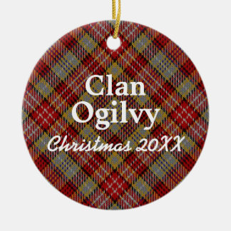 Klan Ogilvy Scottish Tartan Julgransprydnad Keramik