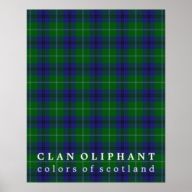 Klan Oliphant Färg i Skottland Tartan Poster (Framsidan)
