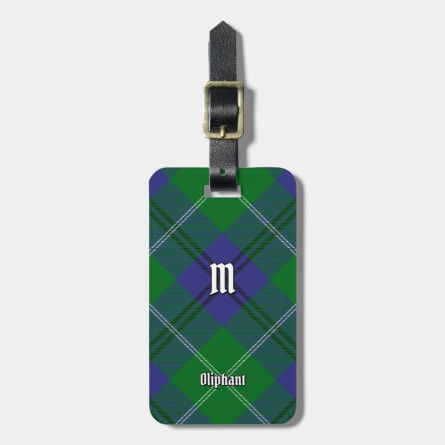 Klan Oliphant Tartan Luggage Tag Bagagebricka (Vertikal Framsida)