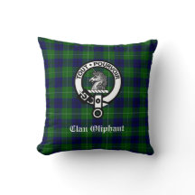 Klan Oliphant Tartan och Vapensköld Badge