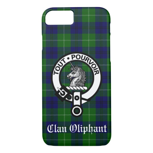 Klan Oliphant Vapensköld Badge och Tartan Case-Mate iPhone Skal (Baksida)