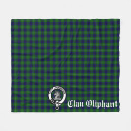 Klan Oliphant Vapensköld Badge och Tartan Fleecefilt