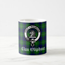 Klan Oliphant Vapensköld Badge och Tartan Kaffemugg