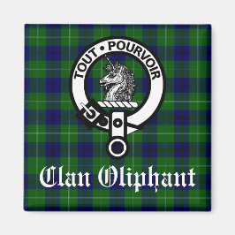 Klan Oliphant Vapensköld Badge och Tartan Magnet